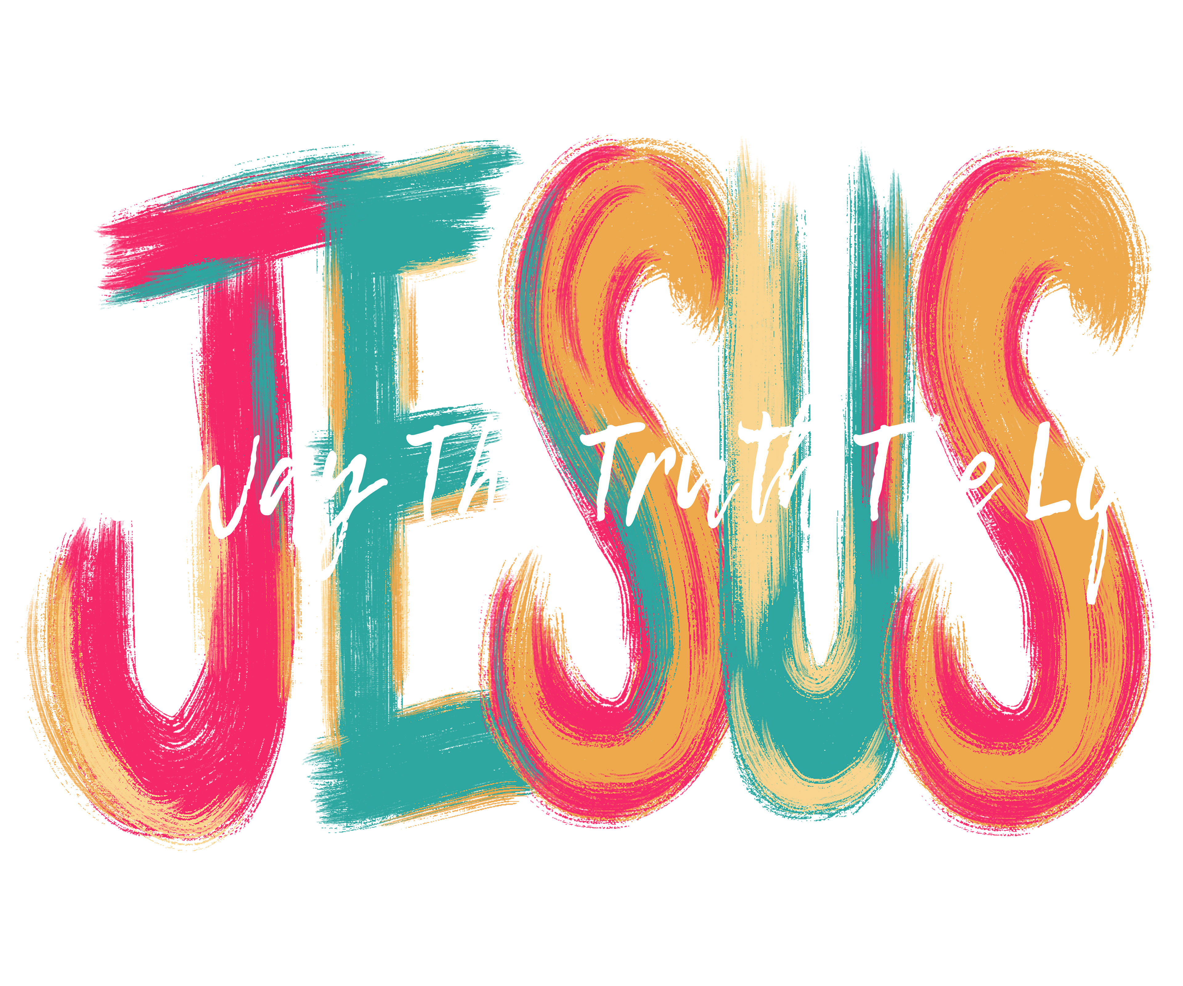 Jesus is the way, the truth and the life with a Cross for the sleeve DTF Print