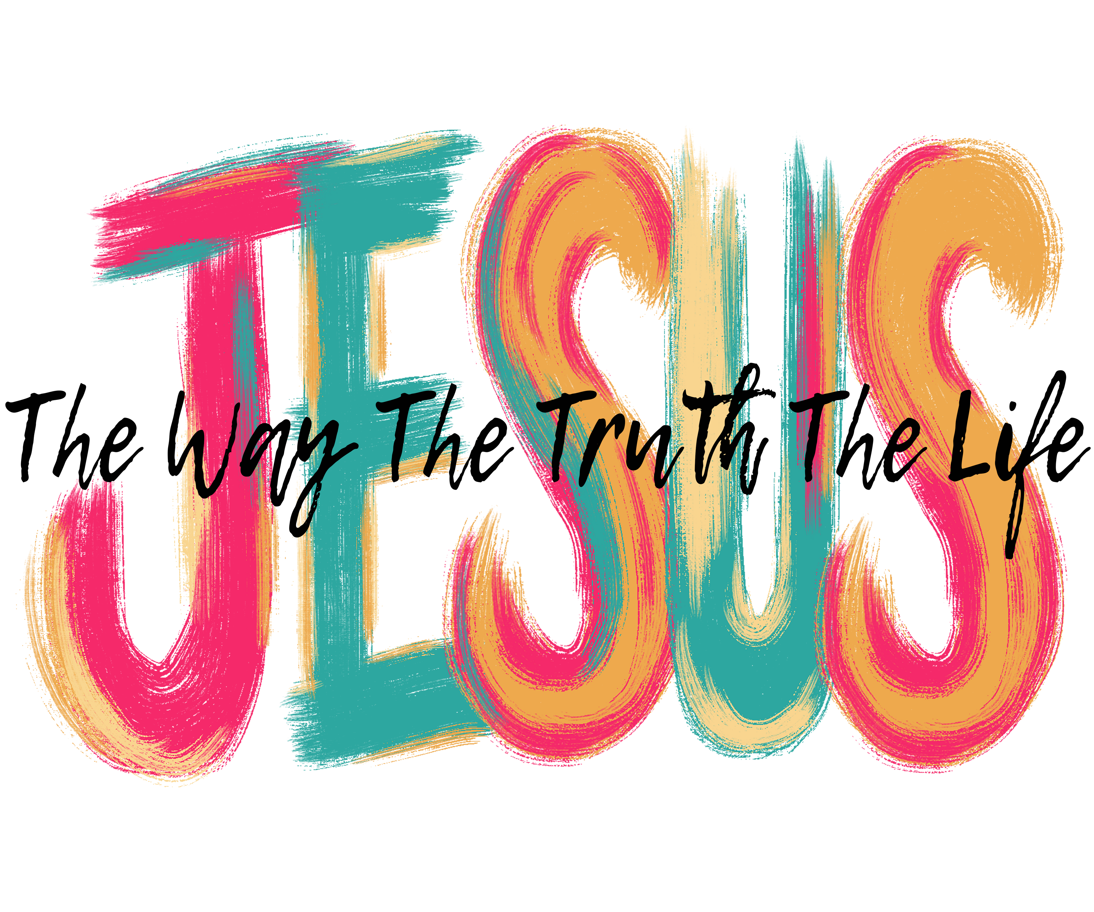 Jesus is the way, the truth and the life with a Cross for the sleeve DTF Print