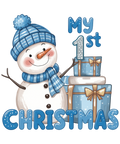Baby Boy Snowman Christmas DTF Print