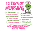 12 Days of nursing front and back DTF Prints